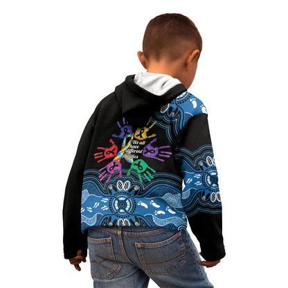 Autism Support Australia Indigenous Kid Hoodie We All Have Different Abilities