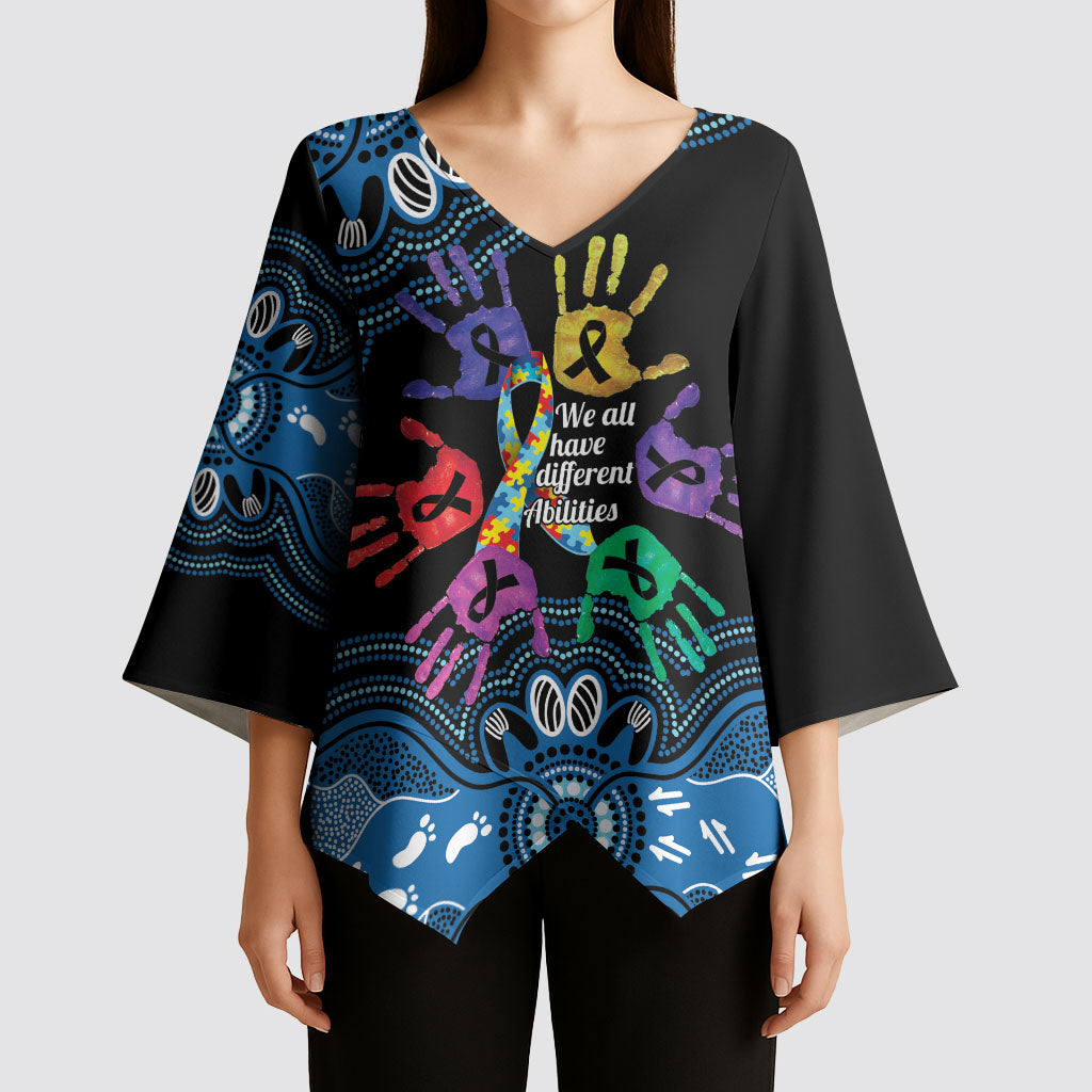 Autism Support Australia Indigenous Kimono Sleeve Blouse We All Have Different Abilities
