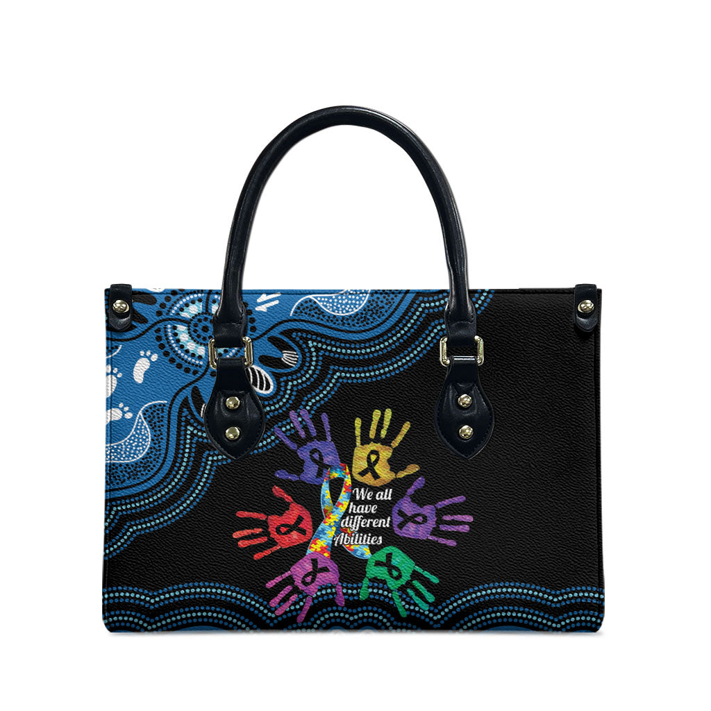 Autism Support Australia Indigenous Leather Bag We All Have Different Abilities
