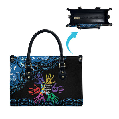 Autism Support Australia Indigenous Leather Bag We All Have Different Abilities