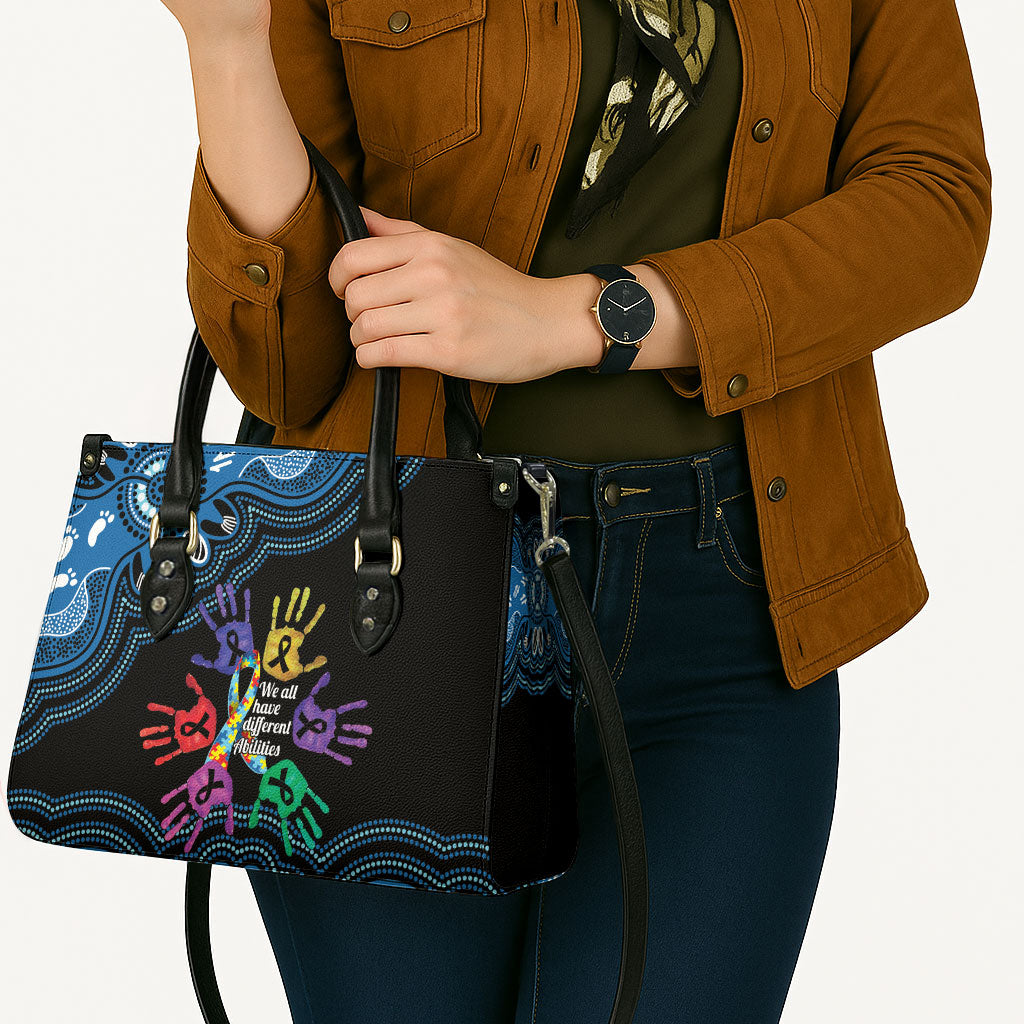 Autism Support Australia Indigenous Leather Bag We All Have Different Abilities