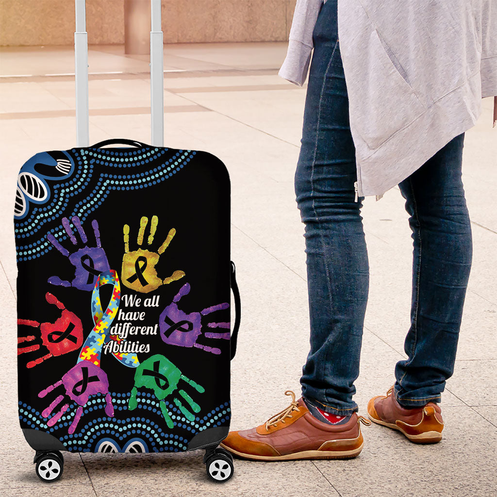 Autism Support Australia Indigenous Luggage Cover We All Have Different Abilities
