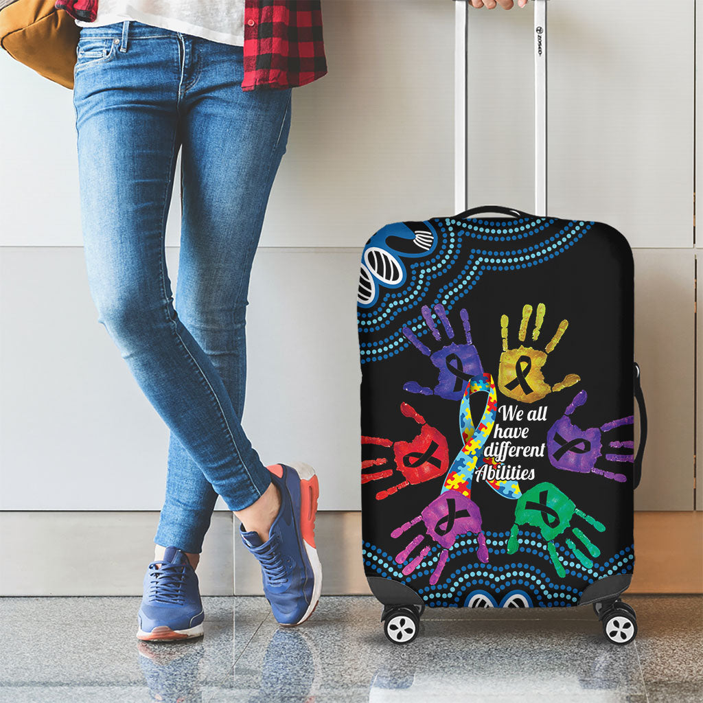 Autism Support Australia Indigenous Luggage Cover We All Have Different Abilities