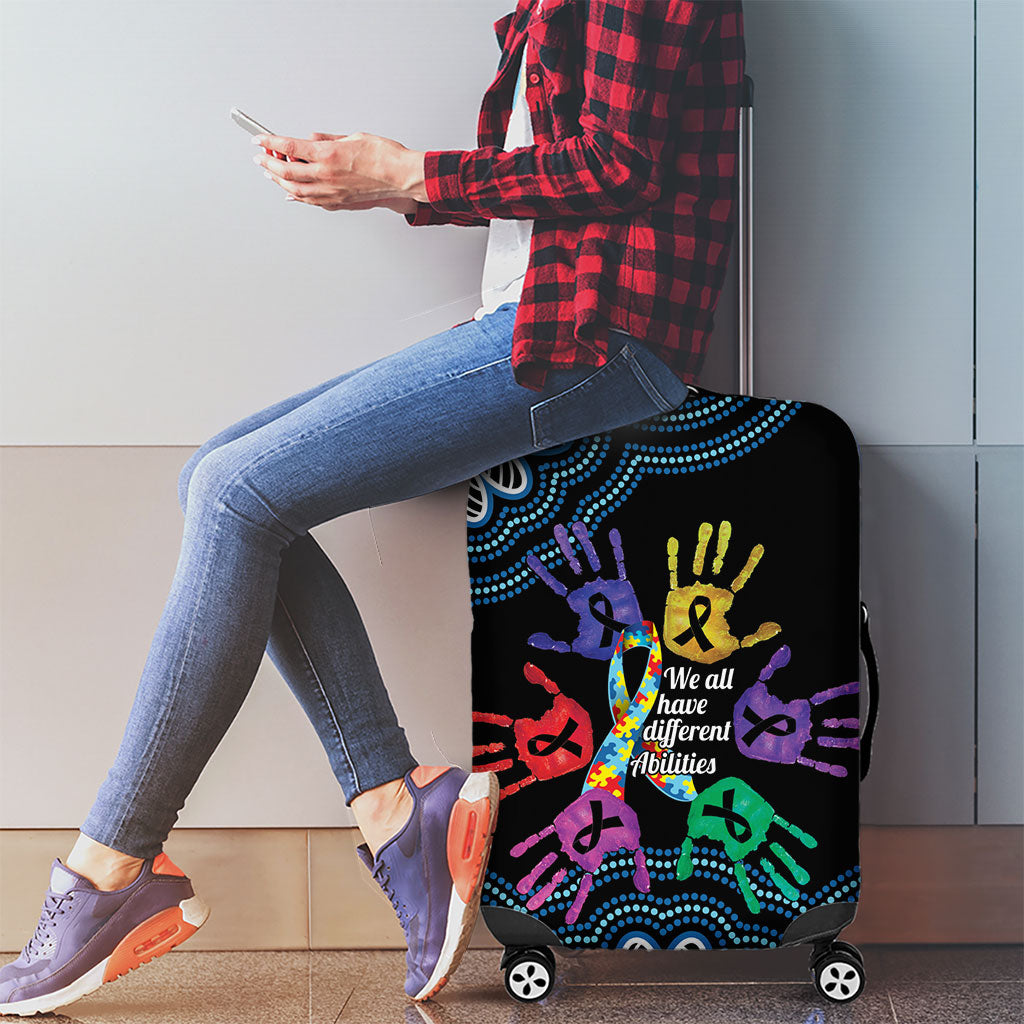 Autism Support Australia Indigenous Luggage Cover We All Have Different Abilities