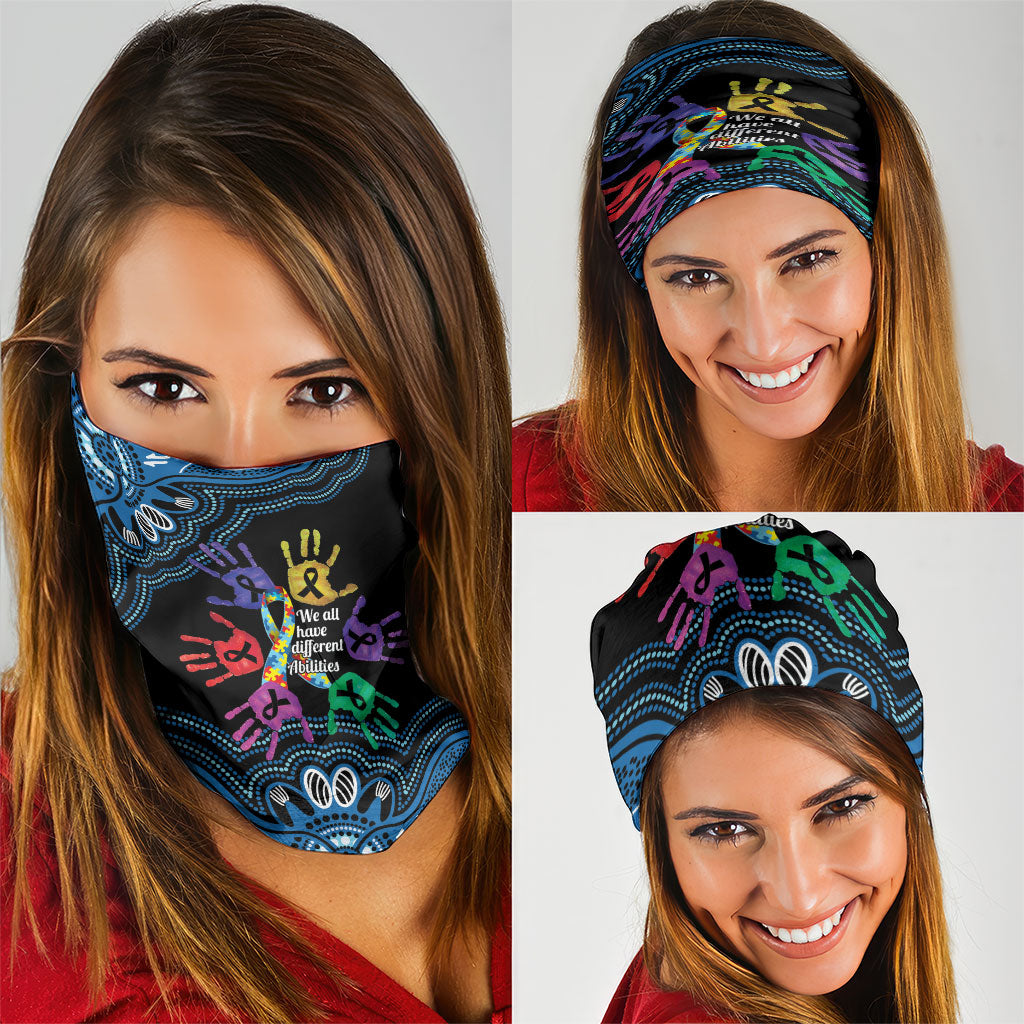 Autism Support Australia Indigenous Neck Gaiter We All Have Different Abilities