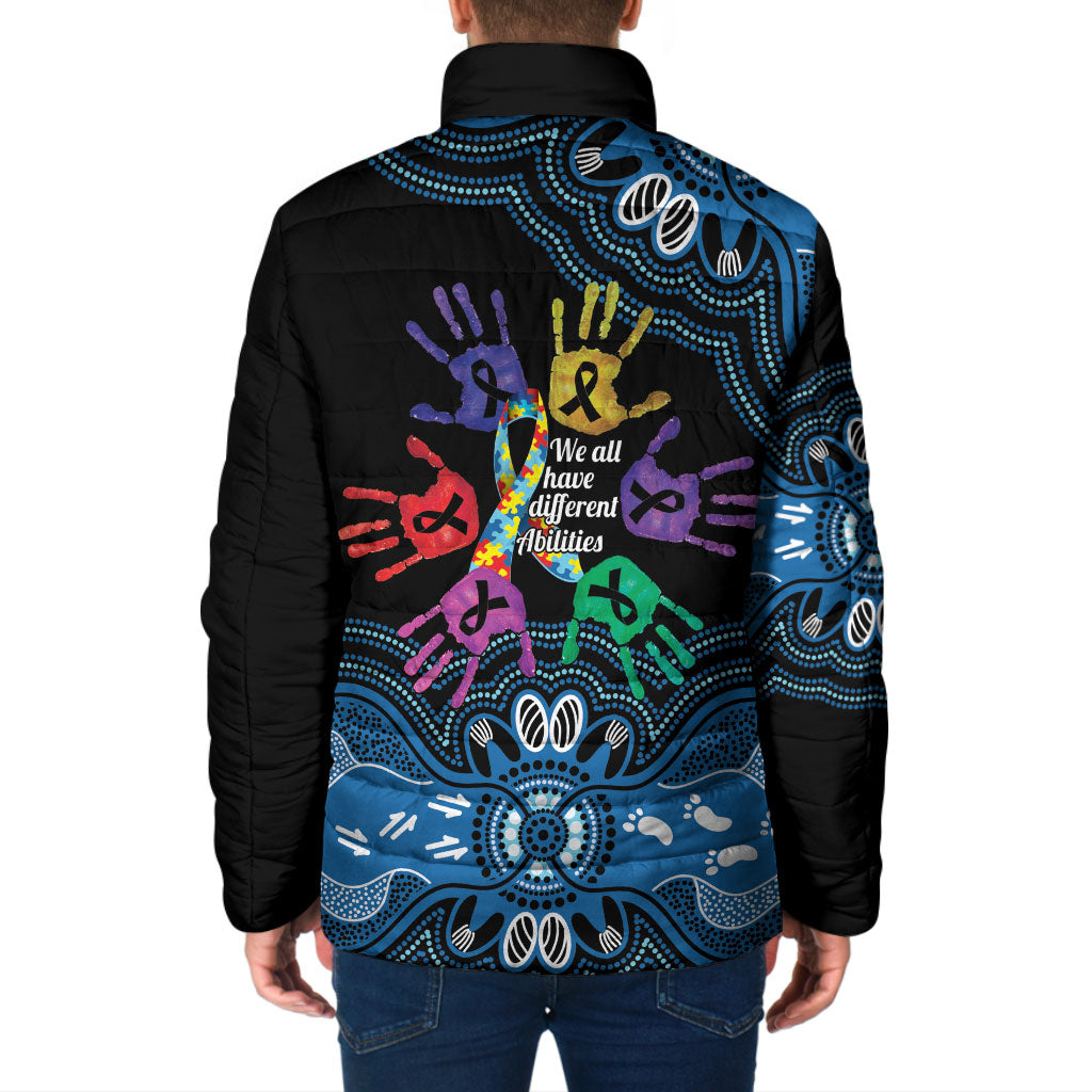 Autism Support Australia Indigenous Padded Jacket We All Have Different Abilities