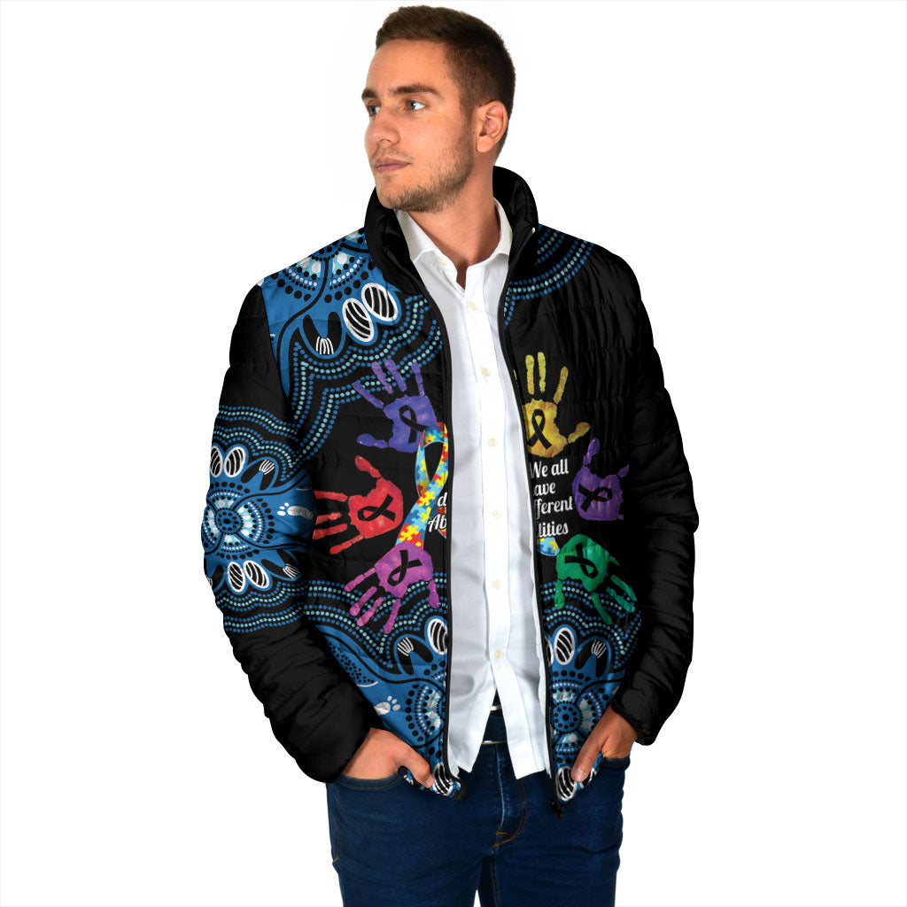 Autism Support Australia Indigenous Padded Jacket We All Have Different Abilities