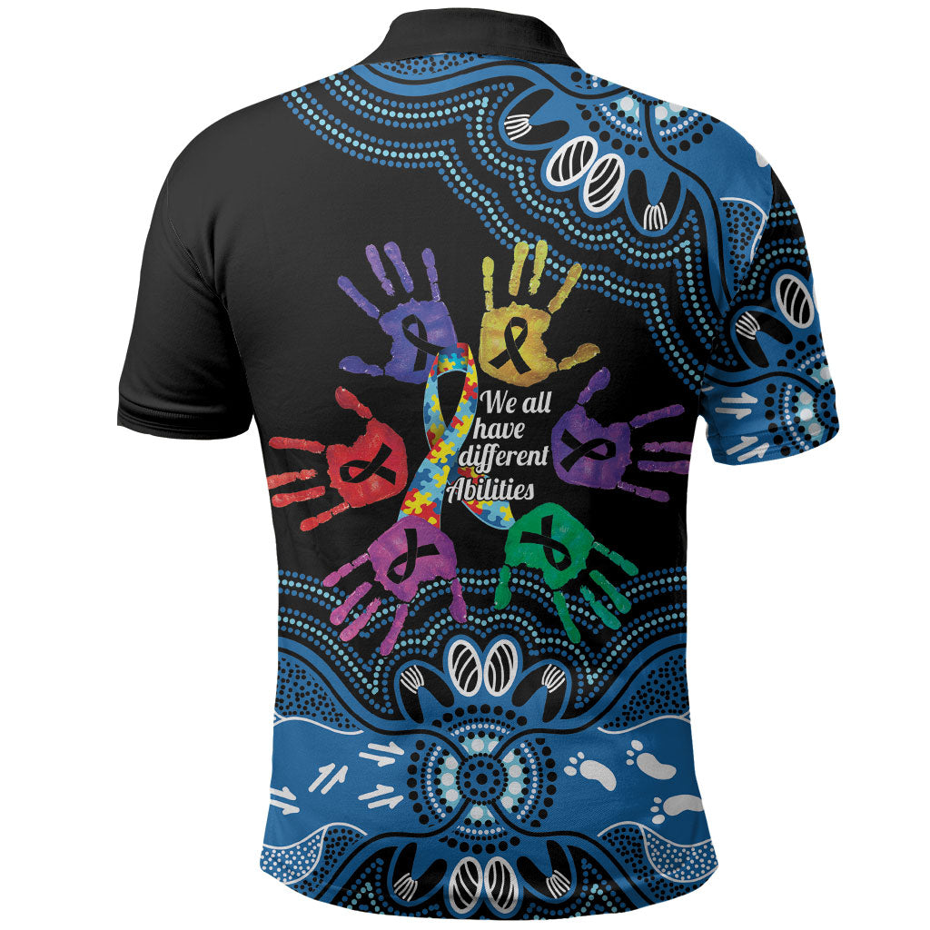 Autism Support Australia Indigenous Polo Shirt We All Have Different Abilities