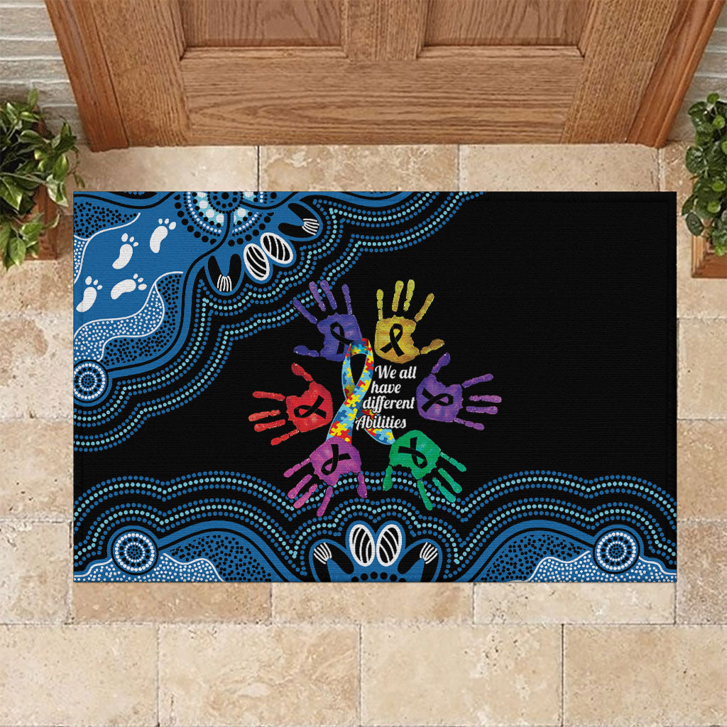 Autism Support Australia Indigenous Rubber Doormat We All Have Different Abilities