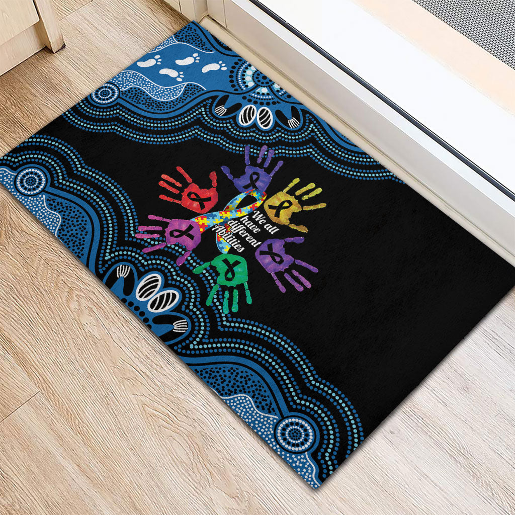 Autism Support Australia Indigenous Rubber Doormat We All Have Different Abilities