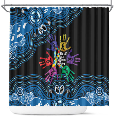 Autism Support Australia Indigenous Shower Curtain We All Have Different Abilities