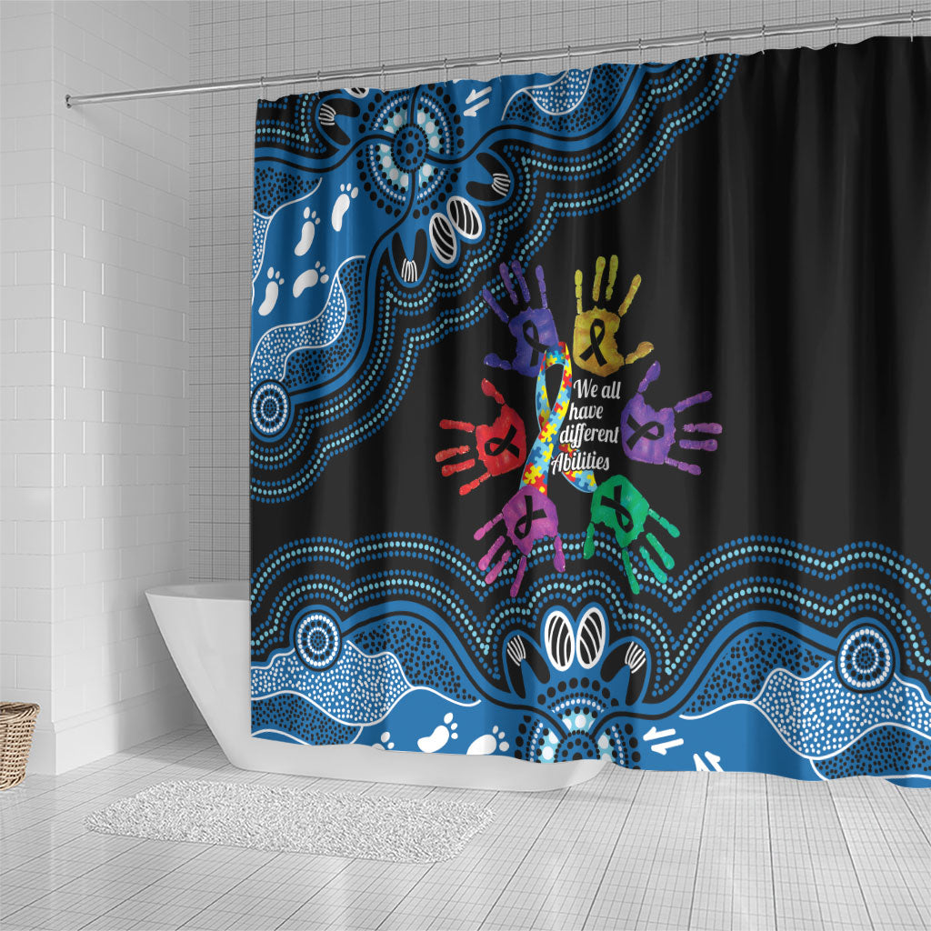Autism Support Australia Indigenous Shower Curtain We All Have Different Abilities