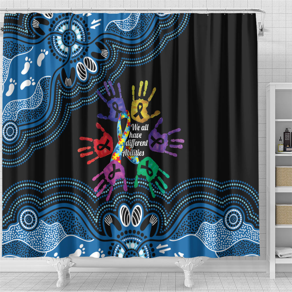 Autism Support Australia Indigenous Shower Curtain We All Have Different Abilities
