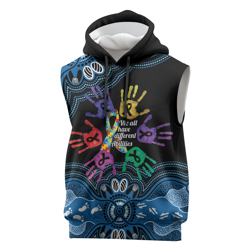 Autism Support Australia Indigenous Sleeveless Hoodie We All Have Different Abilities