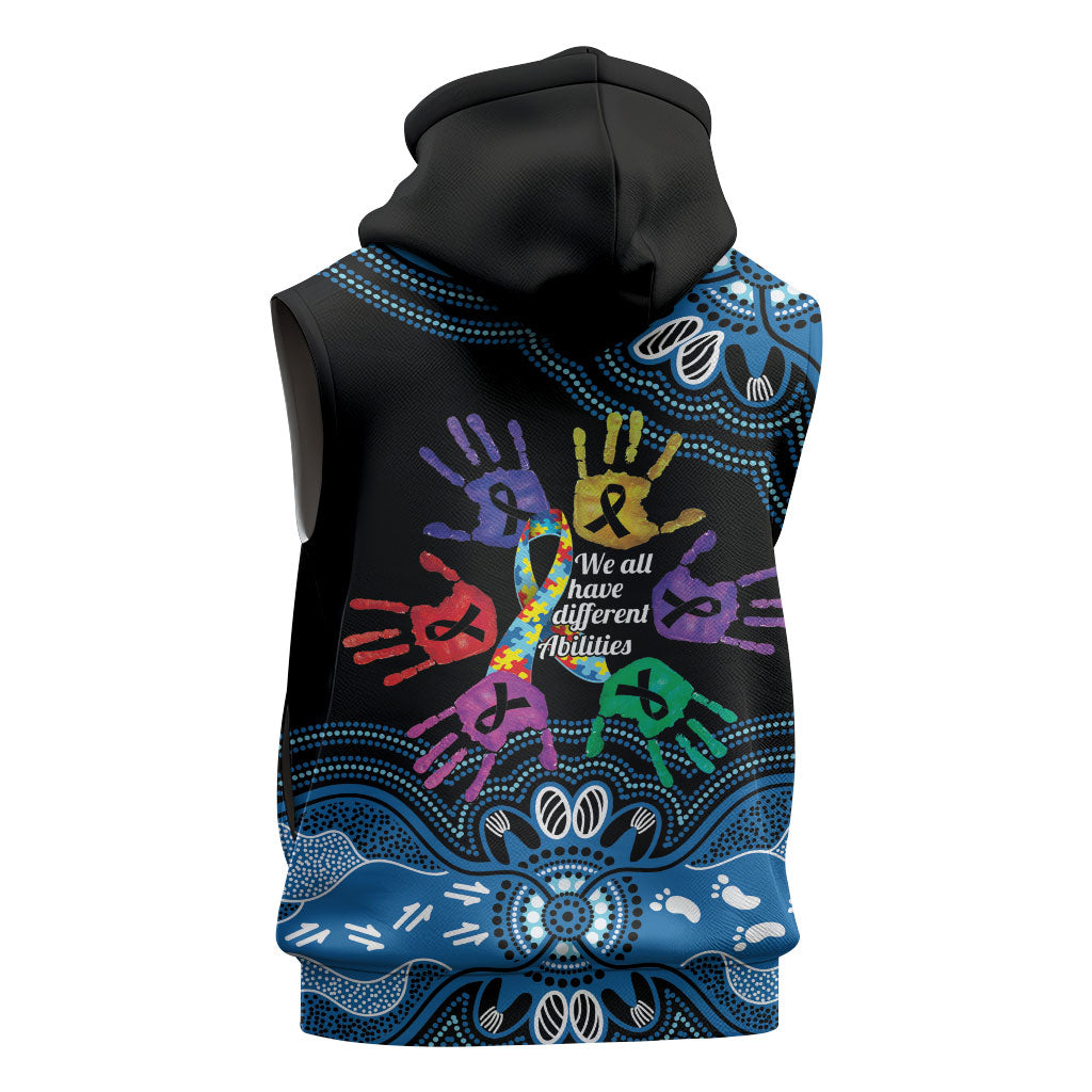 Autism Support Australia Indigenous Sleeveless Hoodie We All Have Different Abilities