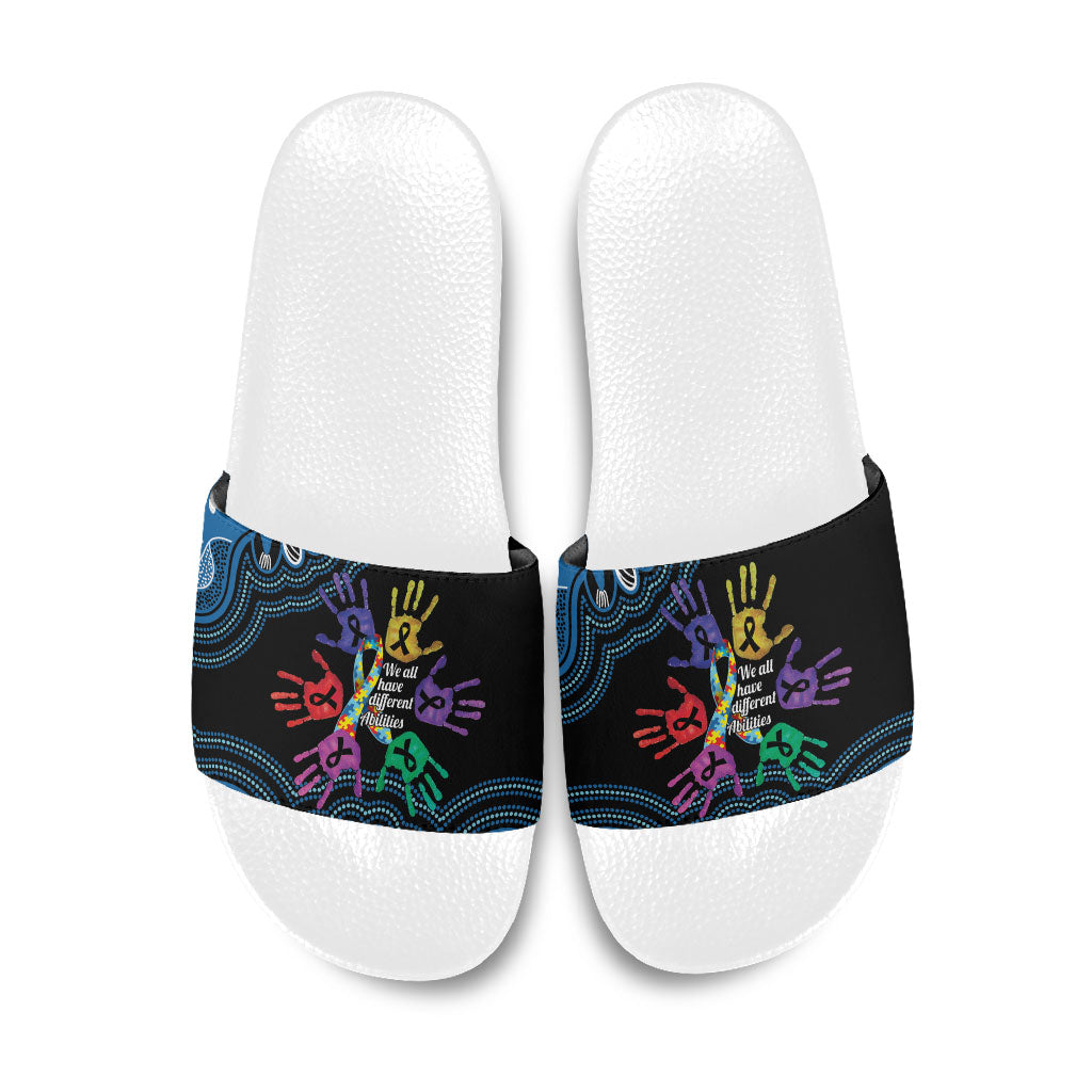 Autism Support Australia Indigenous Slide Sandals We All Have Different Abilities