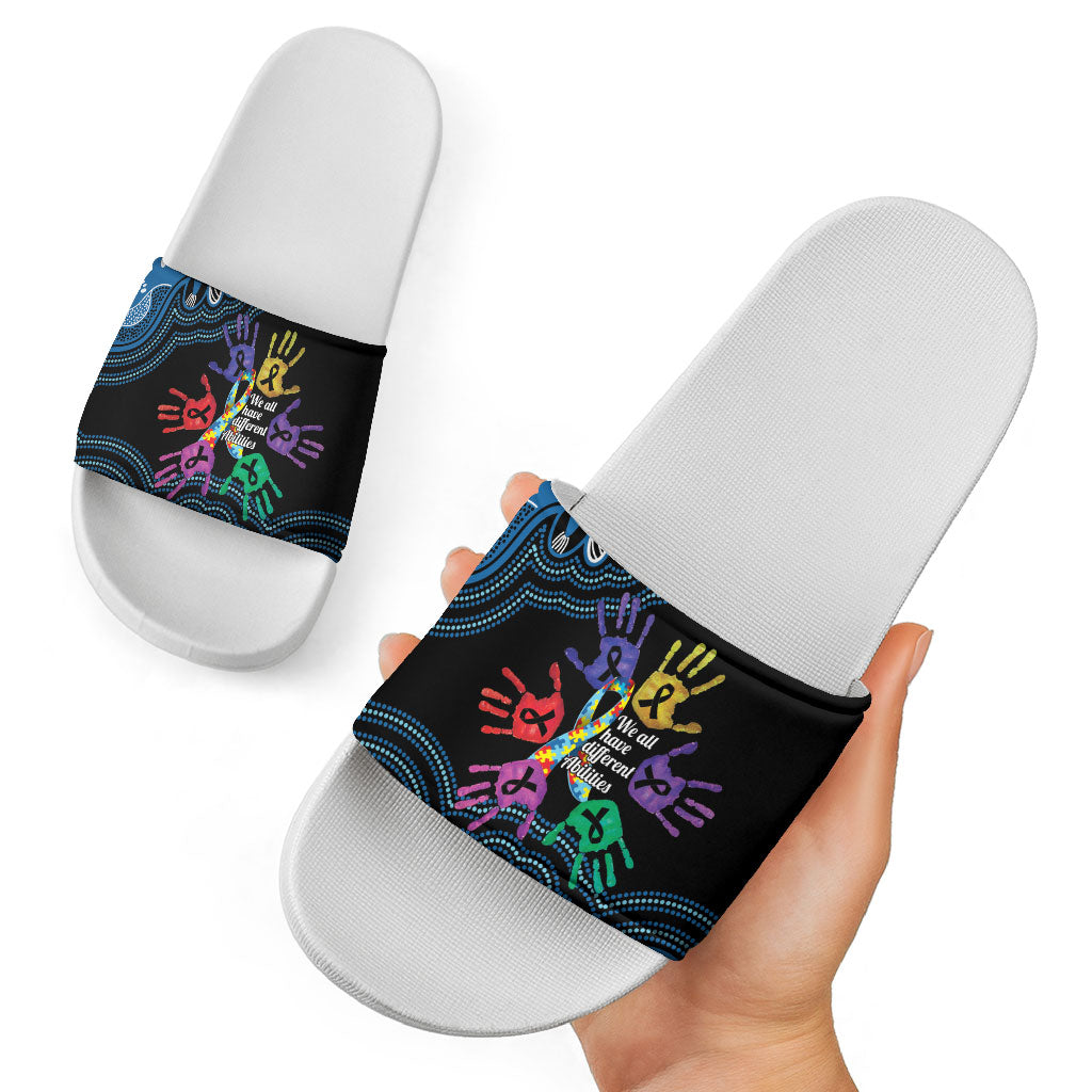 Autism Support Australia Indigenous Slide Sandals We All Have Different Abilities