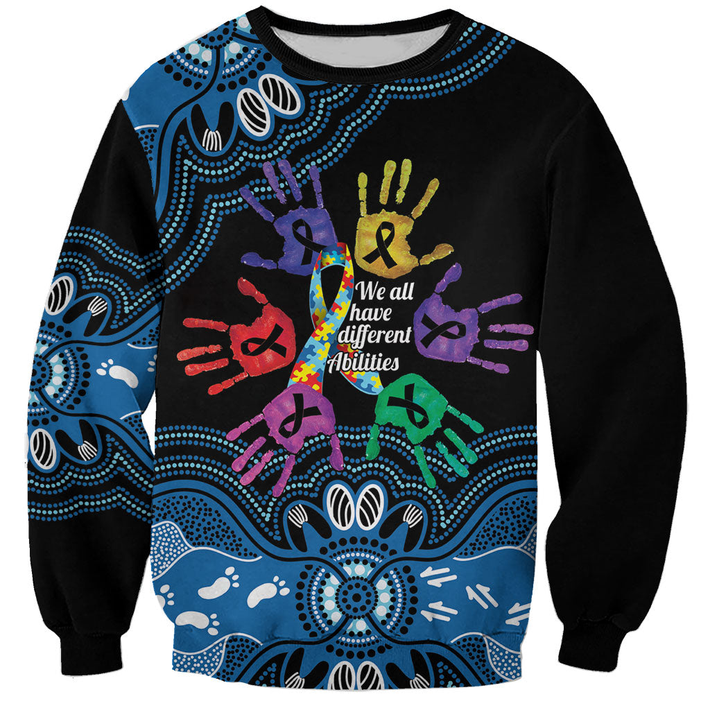 Autism Support Australia Indigenous Sweatshirt We All Have Different Abilities