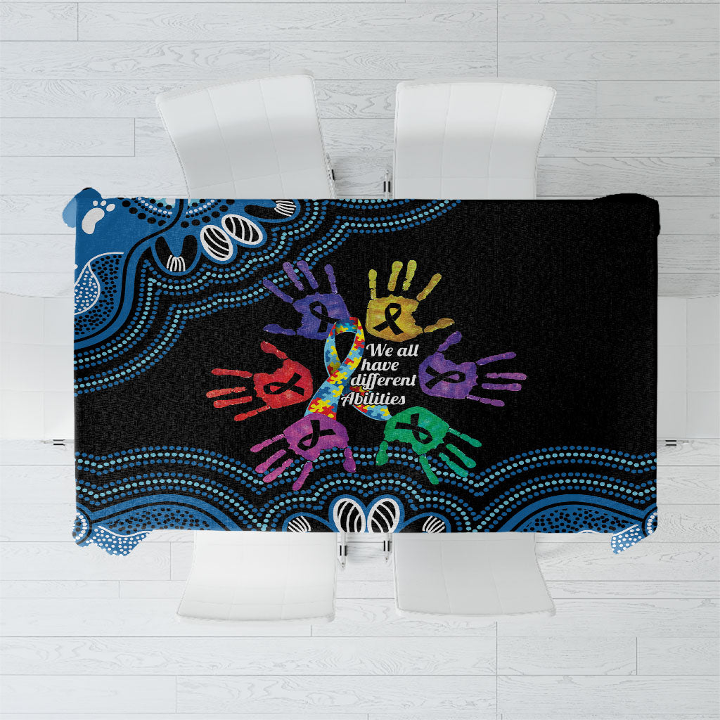 Autism Support Australia Indigenous Tablecloth We All Have Different Abilities