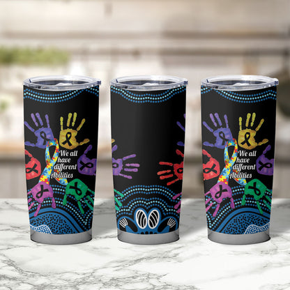 Autism Support Australia Indigenous Tumbler Cup We All Have Different Abilities
