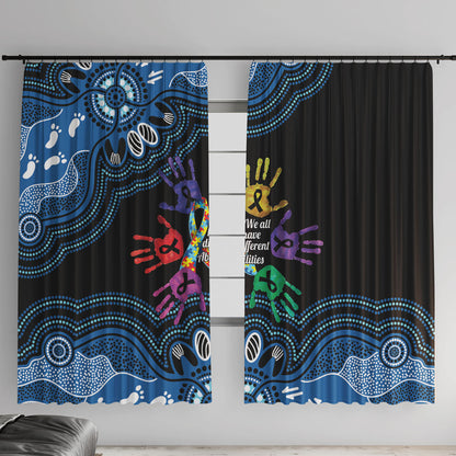 Autism Support Australia Indigenous Window Curtain We All Have Different Abilities