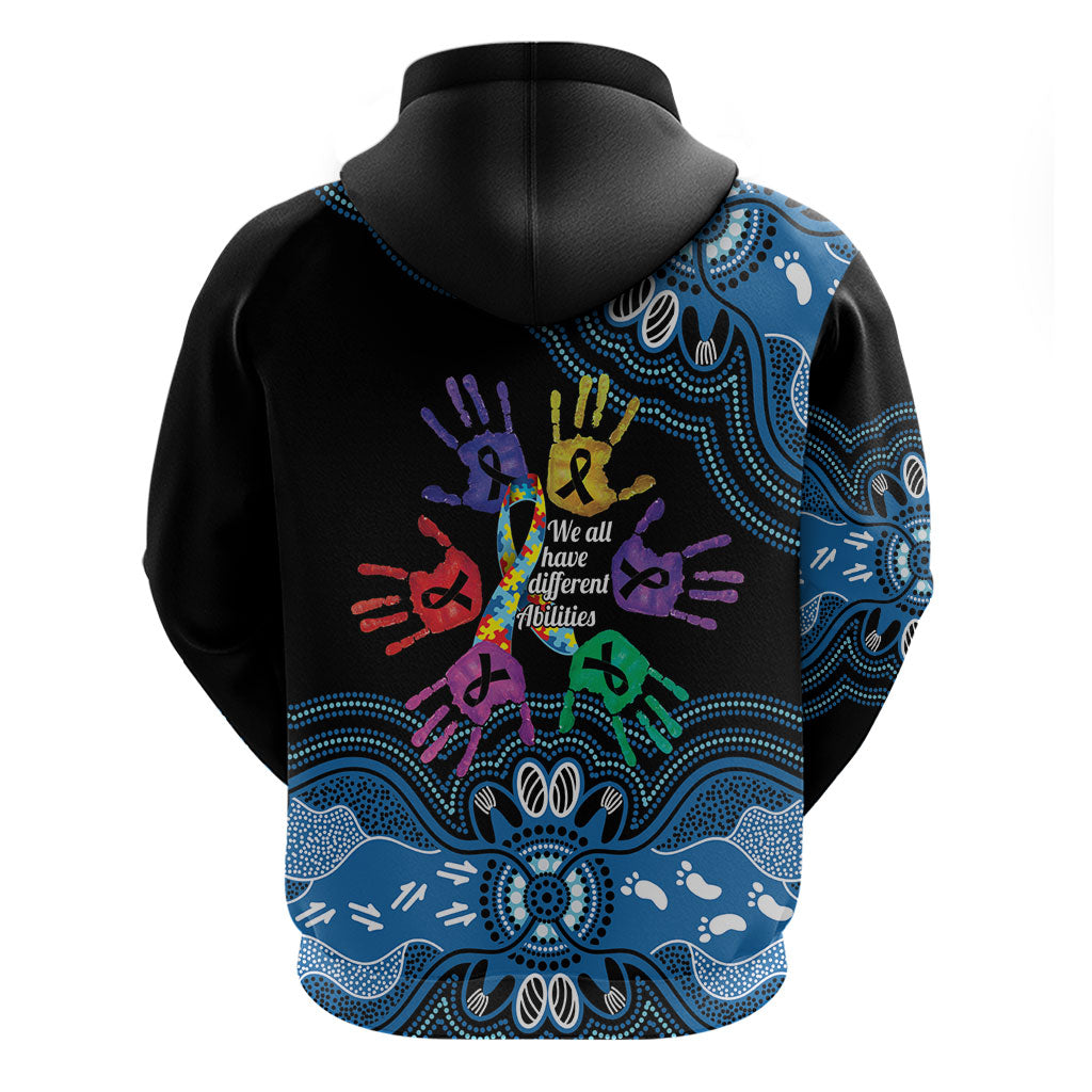 Autism Support Australia Indigenous Zip Hoodie We All Have Different Abilities
