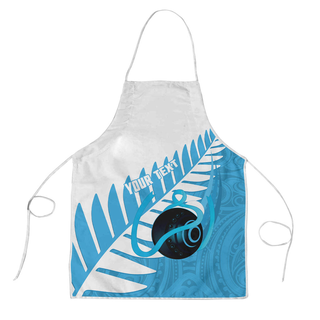 New Zealand Lawn Bowls Prostate Cancer Custom Apron Aotearoa Maori Silver Fern Blue Ribbon