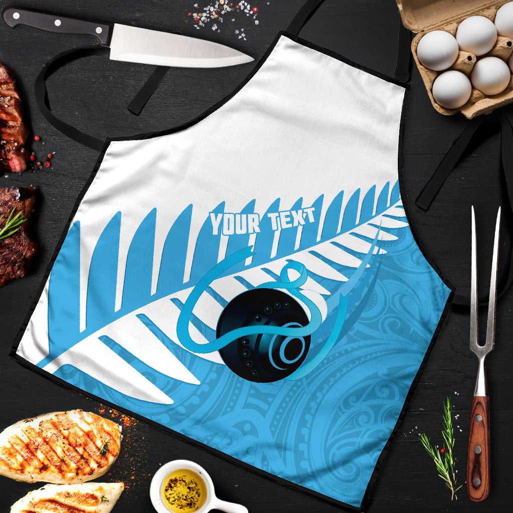 New Zealand Lawn Bowls Prostate Cancer Custom Apron Aotearoa Maori Silver Fern Blue Ribbon