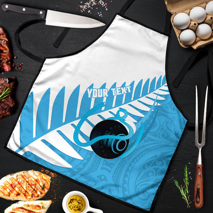 New Zealand Lawn Bowls Prostate Cancer Custom Apron Aotearoa Maori Silver Fern Blue Ribbon