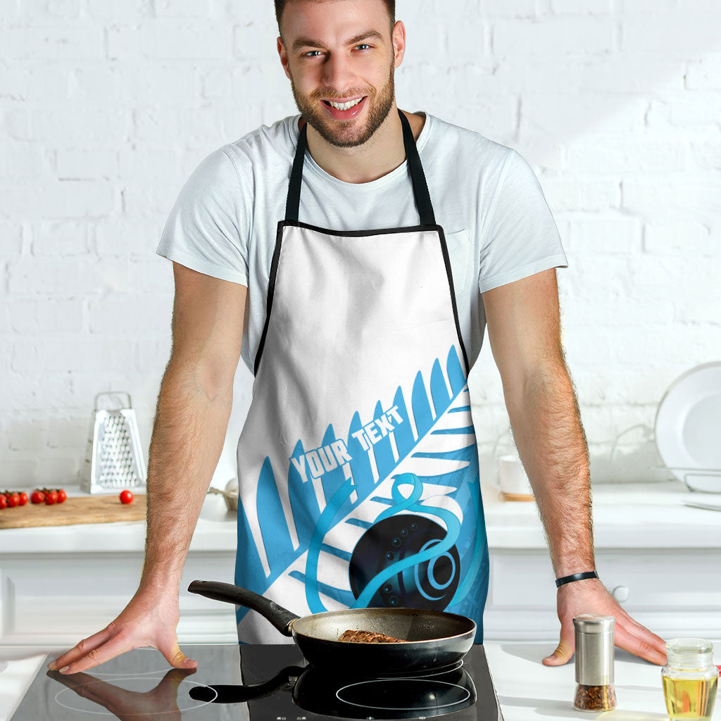 New Zealand Lawn Bowls Prostate Cancer Custom Apron Aotearoa Maori Silver Fern Blue Ribbon