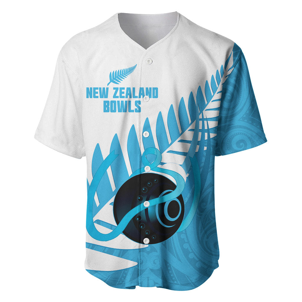 New Zealand Lawn Bowls Prostate Cancer Custom Baseball Jersey Aotearoa Maori Silver Fern Blue Ribbon