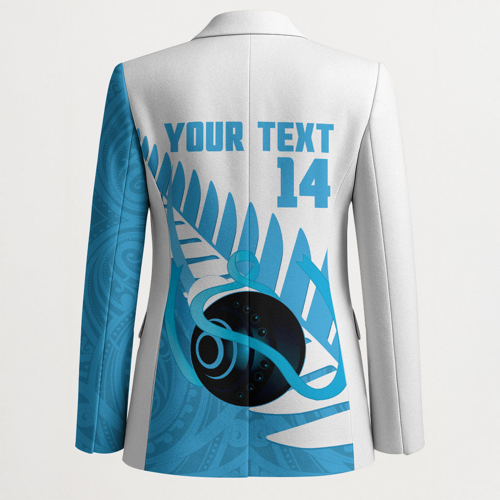 New Zealand Lawn Bowls Prostate Cancer Custom Blazer Aotearoa Maori Silver Fern Blue Ribbon