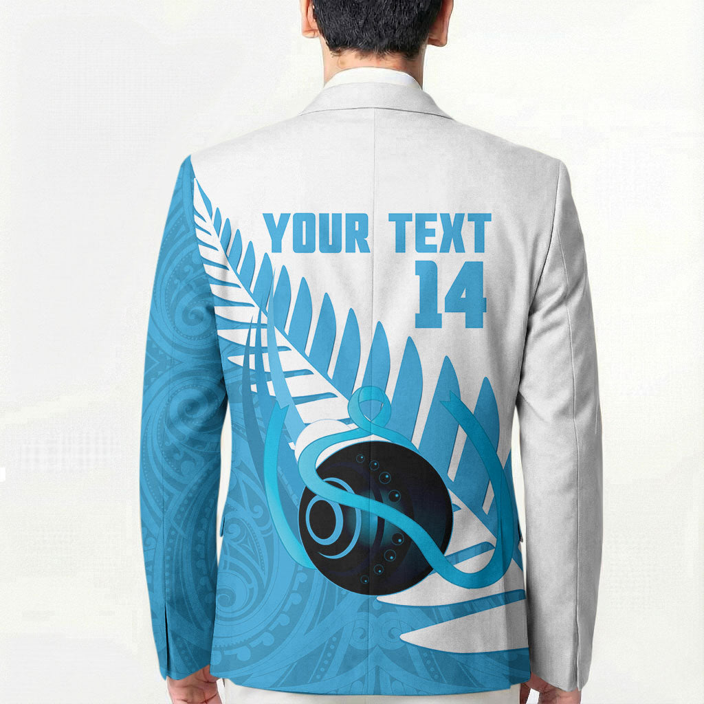 New Zealand Lawn Bowls Prostate Cancer Custom Blazer Aotearoa Maori Silver Fern Blue Ribbon