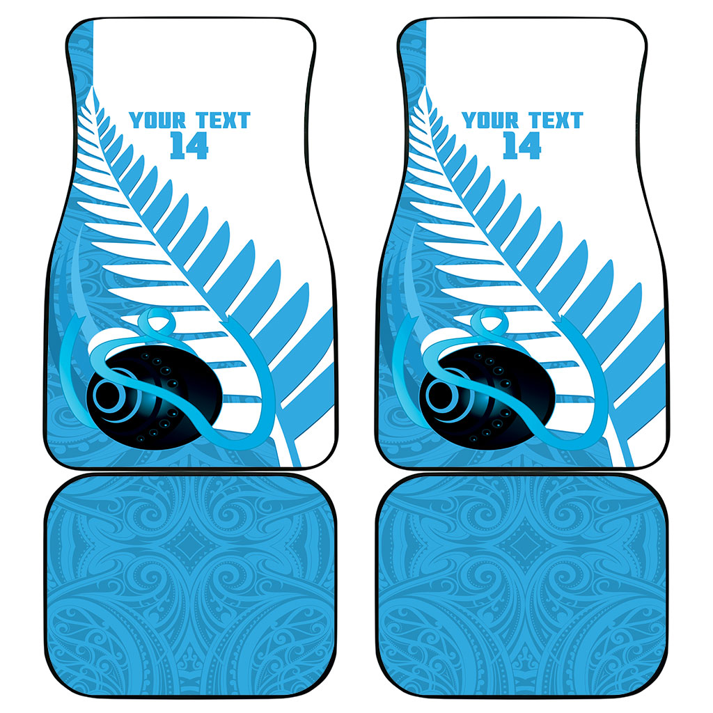 New Zealand Lawn Bowls Prostate Cancer Custom Car Mats Aotearoa Maori Silver Fern Blue Ribbon