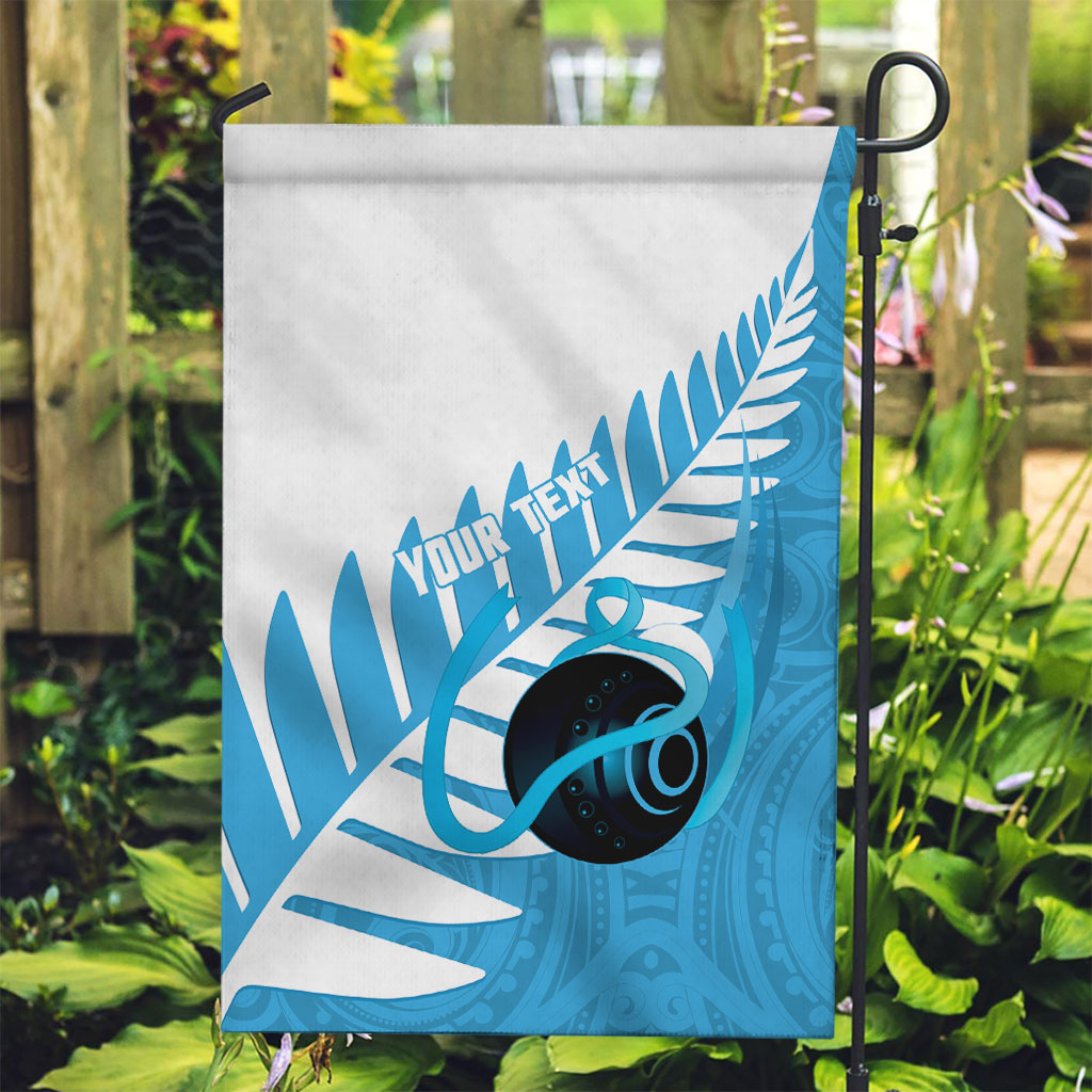 New Zealand Lawn Bowls Prostate Cancer Custom Garden Flag Aotearoa Maori Silver Fern Blue Ribbon