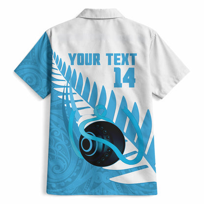 New Zealand Lawn Bowls Prostate Cancer Custom Hawaiian Shirt Aotearoa Maori Silver Fern Blue Ribbon