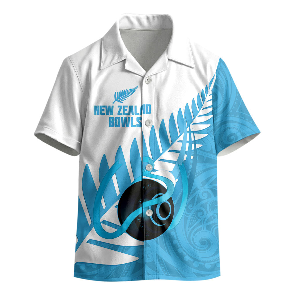 New Zealand Lawn Bowls Prostate Cancer Custom Kid Hawaiian Shirt Aotearoa Maori Silver Fern Blue Ribbon