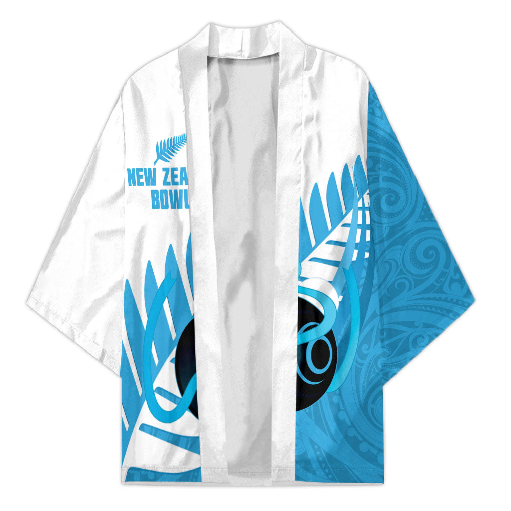 New Zealand Lawn Bowls Prostate Cancer Custom Kimono Aotearoa Maori Silver Fern Blue Ribbon