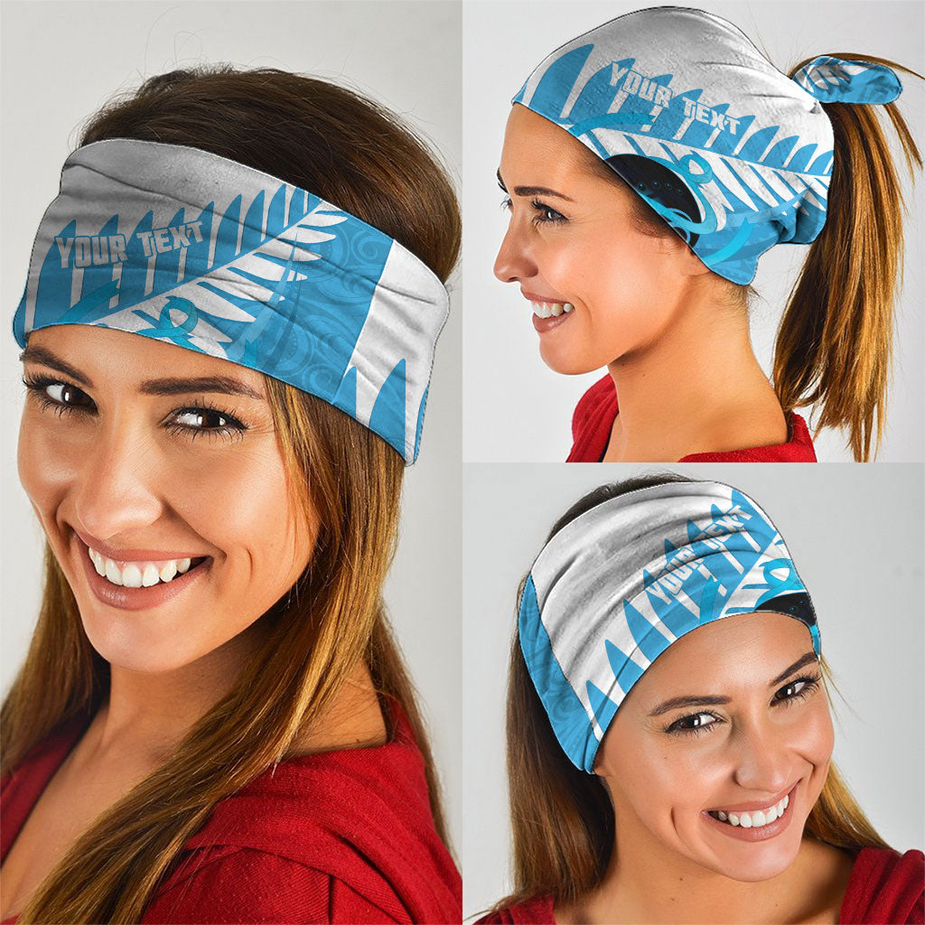 New Zealand Lawn Bowls Prostate Cancer Custom Neck Gaiter Aotearoa Maori Silver Fern Blue Ribbon