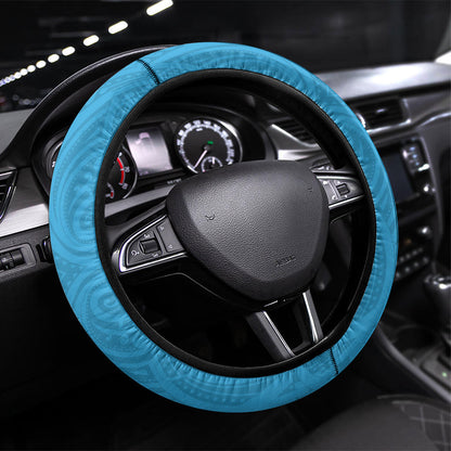 New Zealand Lawn Bowls Prostate Cancer Steering Wheel Cover Aotearoa Maori Silver Fern Blue Ribbon