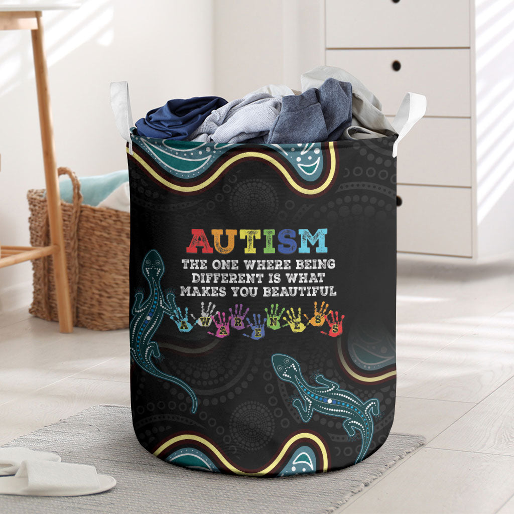 Australia Autism Support Aboriginal Lizard Laundry Basket