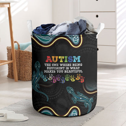 Australia Autism Support Aboriginal Lizard Laundry Basket