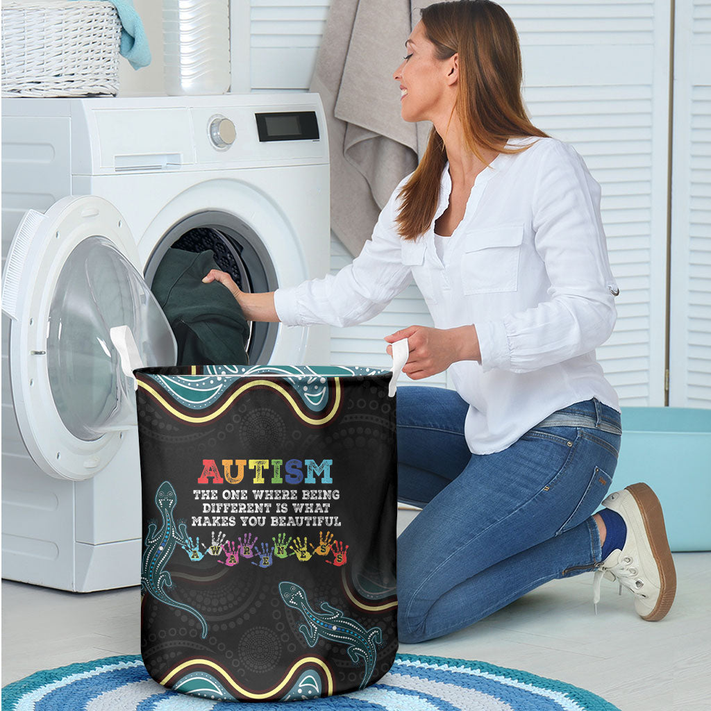 Australia Autism Support Aboriginal Lizard Laundry Basket
