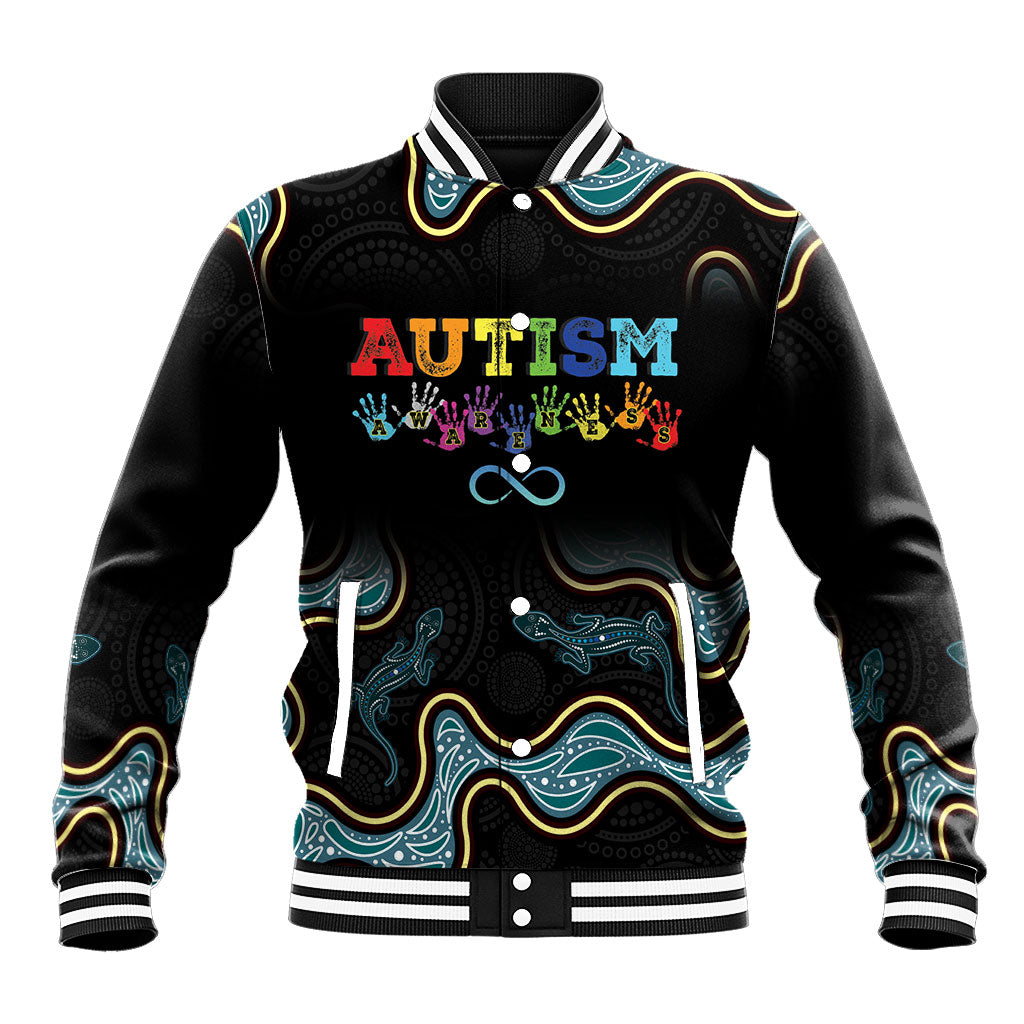 Australia Autism Support Aboriginal Lizard Baseball Jacket