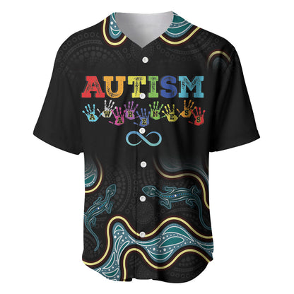 Australia Autism Support Aboriginal Lizard Baseball Jersey
