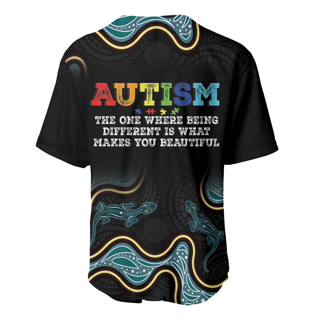 Australia Autism Support Aboriginal Lizard Baseball Jersey