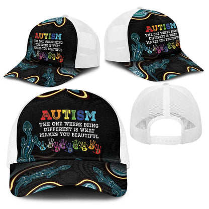 Australia Autism Support Aboriginal Lizard Baseball Net Cap