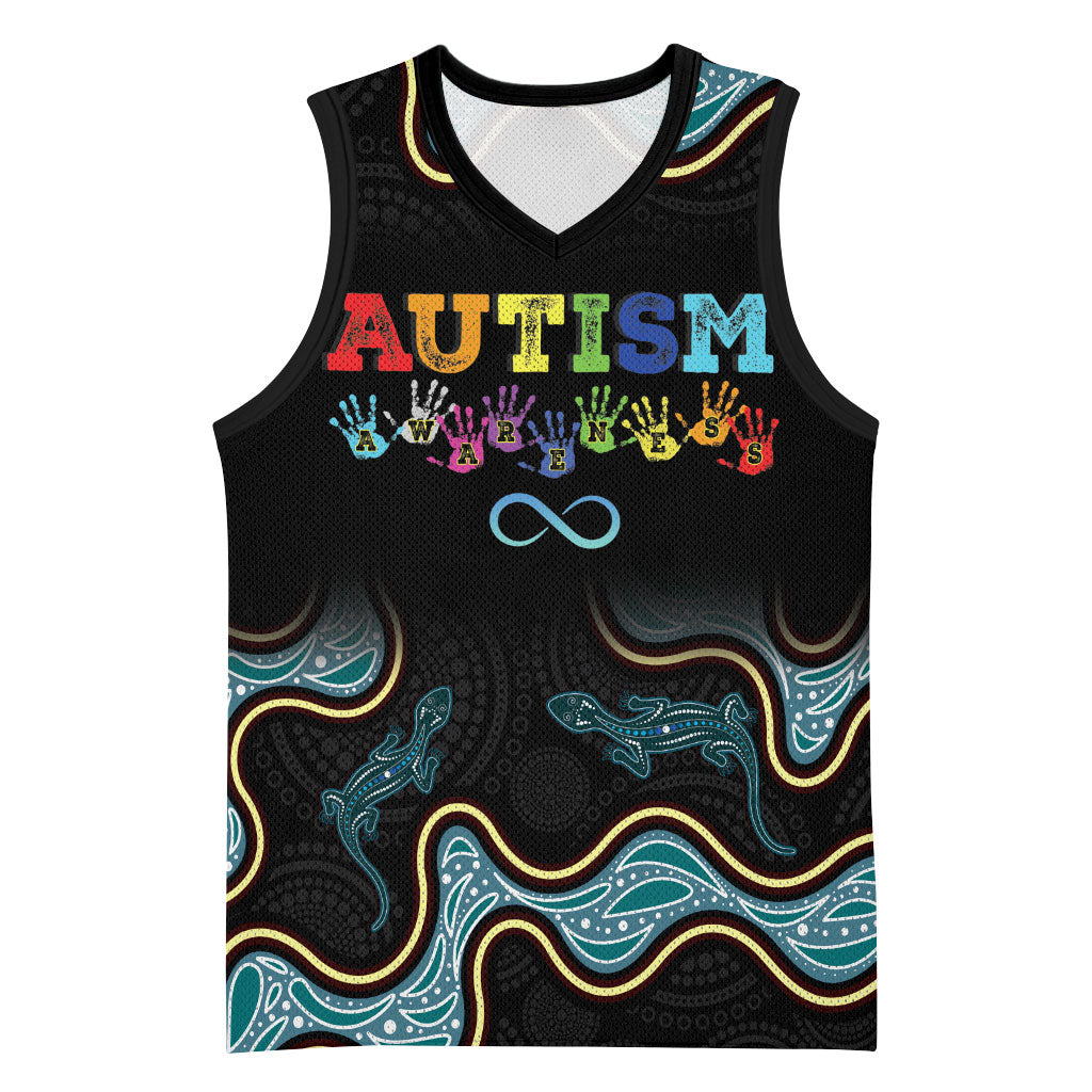 Australia Autism Support Aboriginal Lizard Basketball Jersey