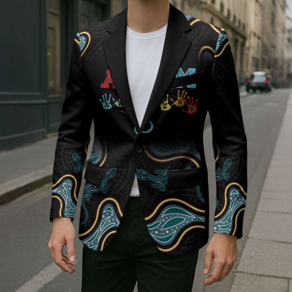 Australia Autism Support Aboriginal Lizard Blazer