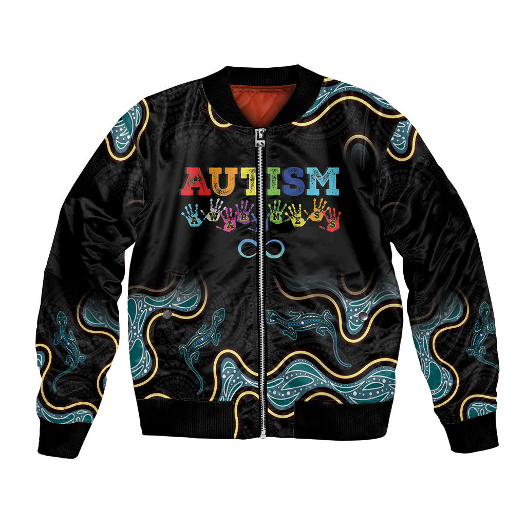 Australia Autism Support Aboriginal Lizard Bomber Jacket